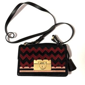 Salvatore Ferragamo Black, Burgundy and Pink Aileen Crossbody Bag